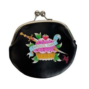 Fluff Tattoo Forever Sweet Cupcake Snap Coin Card ID Holder Rockabilly RARE B72Q